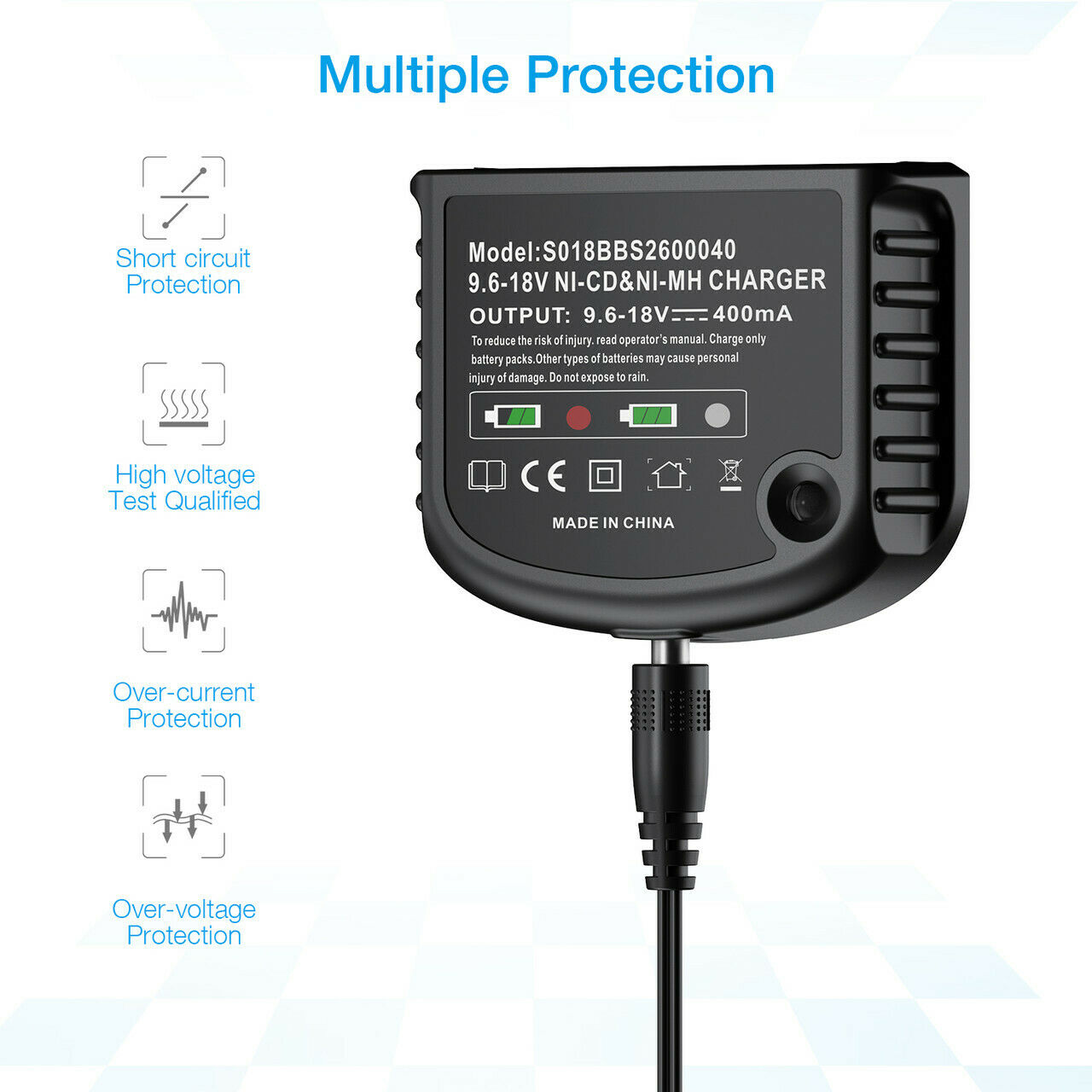 NiCd NiMh Charger for Black & Decker 18V 12V 14.4V 9.6V battery NiCd NiMh Charger for Black & Decker 18V 12V 14.4V 9.6V battery